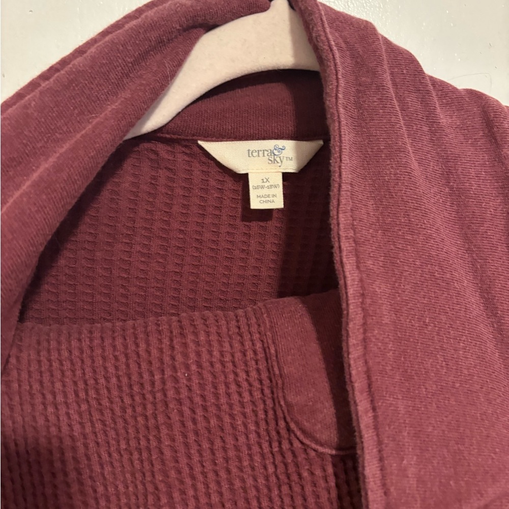 Burgundy Button-Up and Pant Set - Picture 2 of 4